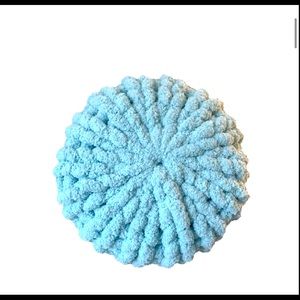Light Ocean Blue Chunky Knit Pillow